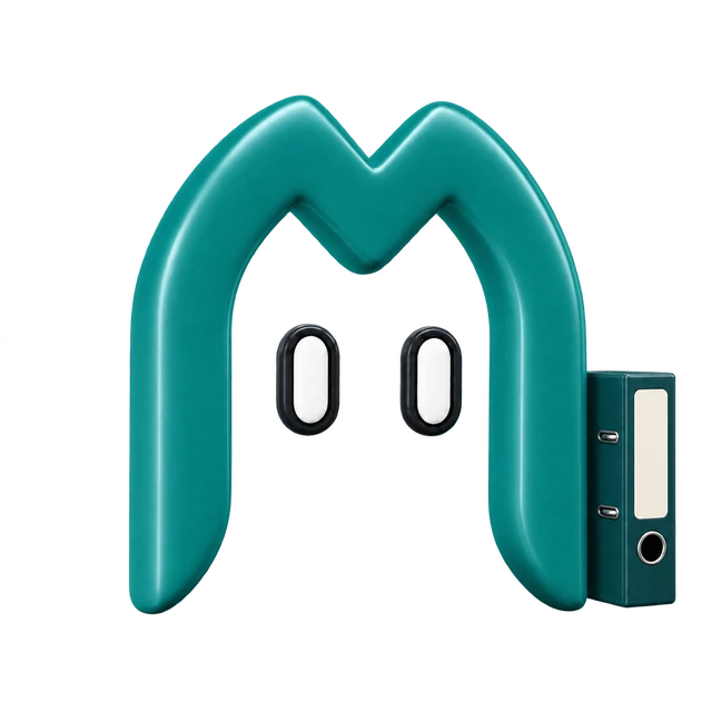 Teal NIVO beside a document binder